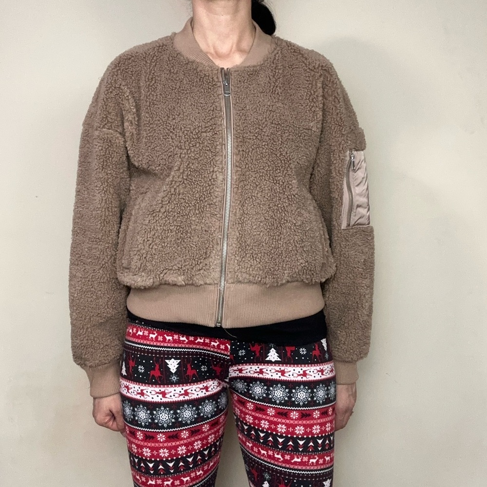 Nwt Abercrombie & Fitch Jacket Sherpa Faux Fur - image 1